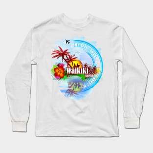 Waikiki Hawaii Long Sleeve T-Shirt